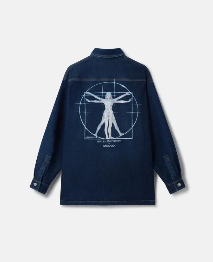 Platinum Dream Embroidered Oversized Denim Shirt Platinum Dream Embroidered Oversized Denim Shirt