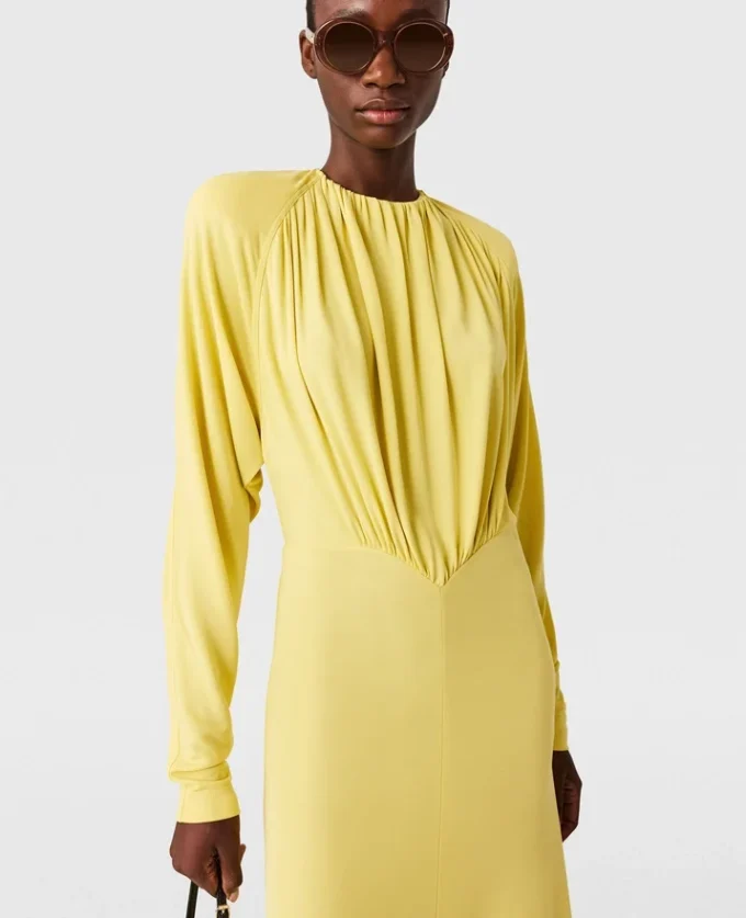 Pleated Jersey Long-Sleeve Maxi Dress Pleated Jersey Long-Sleeve Maxi Dress
