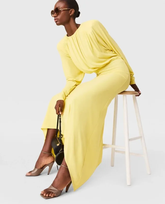 Pleated Jersey Long-Sleeve Maxi Dress Pleated Jersey Long-Sleeve Maxi Dress