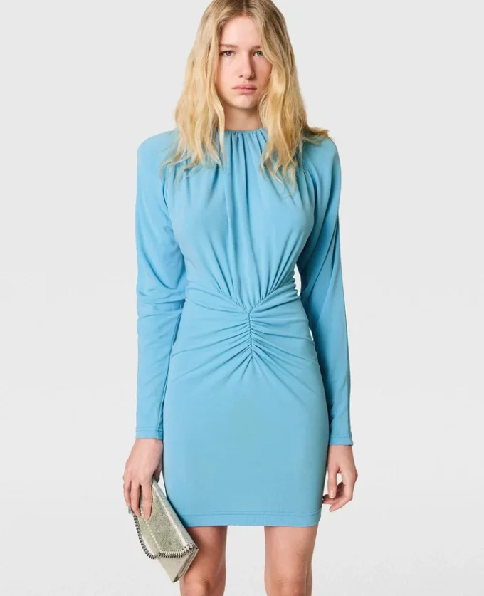 Pleated Jersey Long-Sleeve Midi Dress Pleated Jersey Long-Sleeve Midi Dress