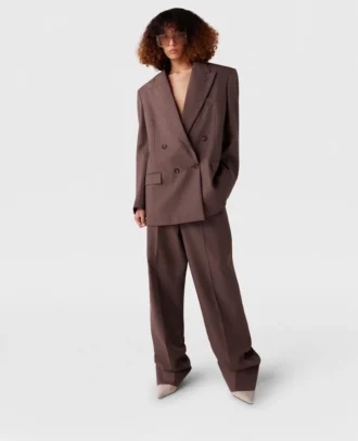 Pleated Low-Rise Pants