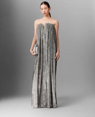 Pleated Metallic Velvet Dress Pleated Metallic Velvet Dress