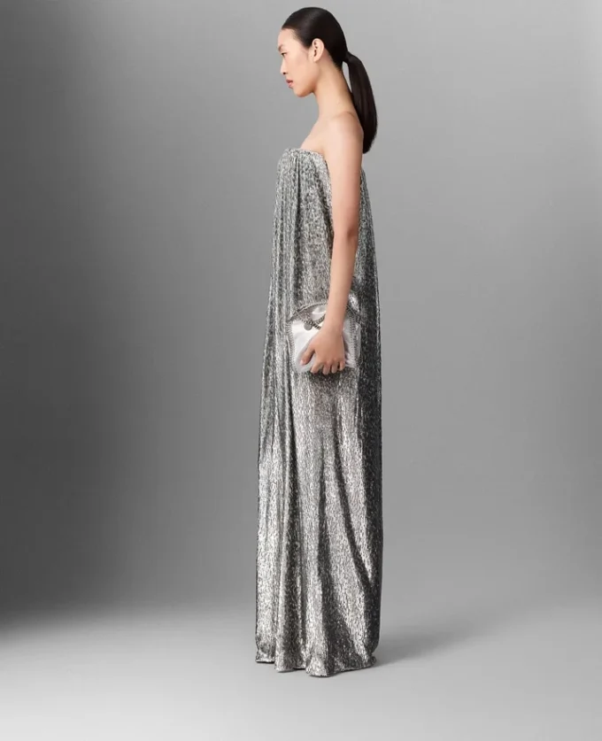 Pleated Metallic Velvet Dress Pleated Metallic Velvet Dress