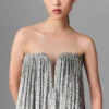 Pleated Metallic Velvet Dress Pleated Metallic Velvet Dress