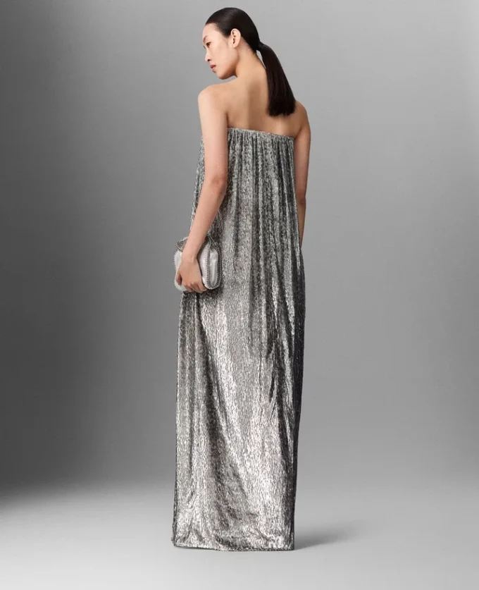 Pleated Metallic Velvet Dress Pleated Metallic Velvet Dress