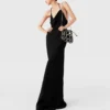 Plunge Crystal Halterneck Maxi Dress Plunge Crystal Halterneck Maxi Dress