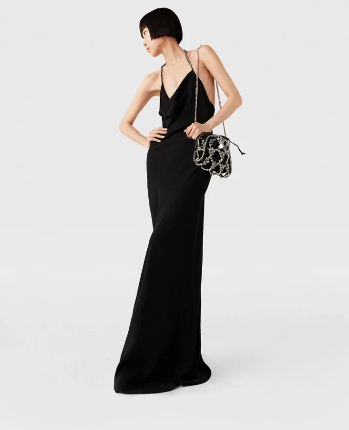 Plunge Crystal Halterneck Maxi Dress Plunge Crystal Halterneck Maxi Dress