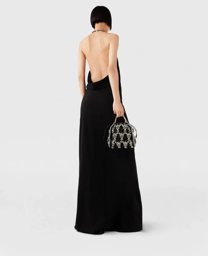 Plunge Crystal Halterneck Maxi Dress Plunge Crystal Halterneck Maxi Dress