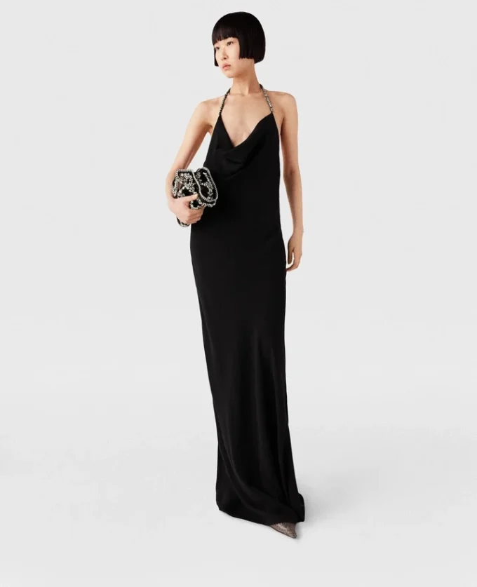 Plunge Crystal Halterneck Maxi Dress Plunge Crystal Halterneck Maxi Dress