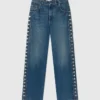 Popper-Studded Straight-Leg Jeans Popper-Studded Straight-Leg Jeans