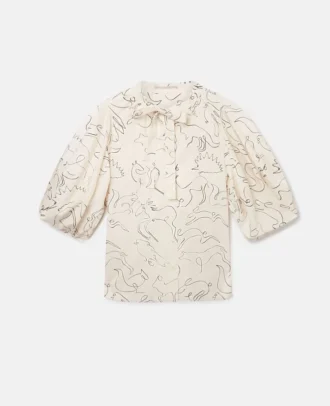 Rewild Doodle Print Twill Top