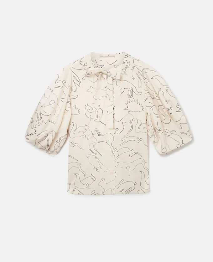 Rewild Doodle Print Twill Top
