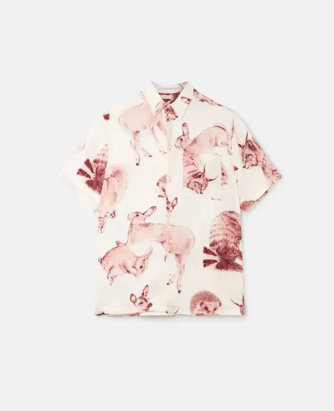 Rewild Fauna Print Silk Shirt Rewild Fauna Print Silk Shirt