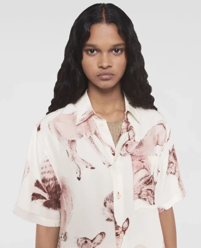 Rewild Fauna Print Silk Shirt Rewild Fauna Print Silk Shirt
