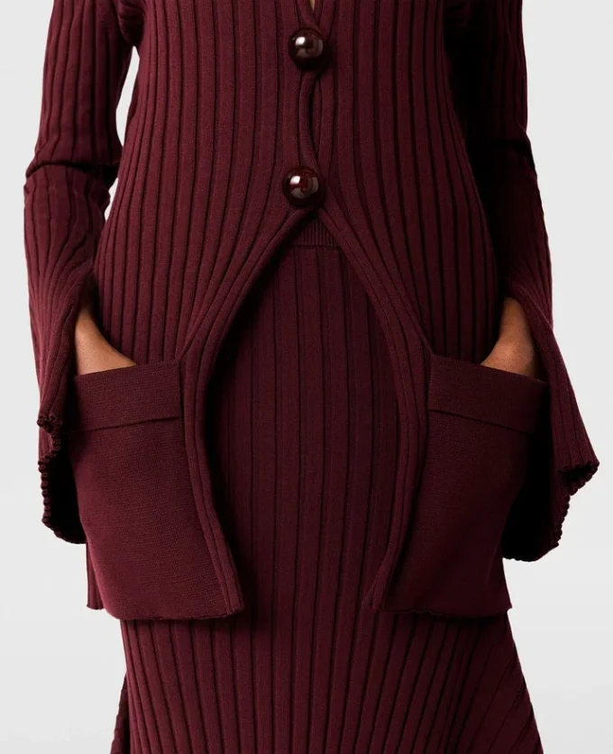 Ribbed Long Sleeved Cardigan Ribbed Long Sleeved Cardigan