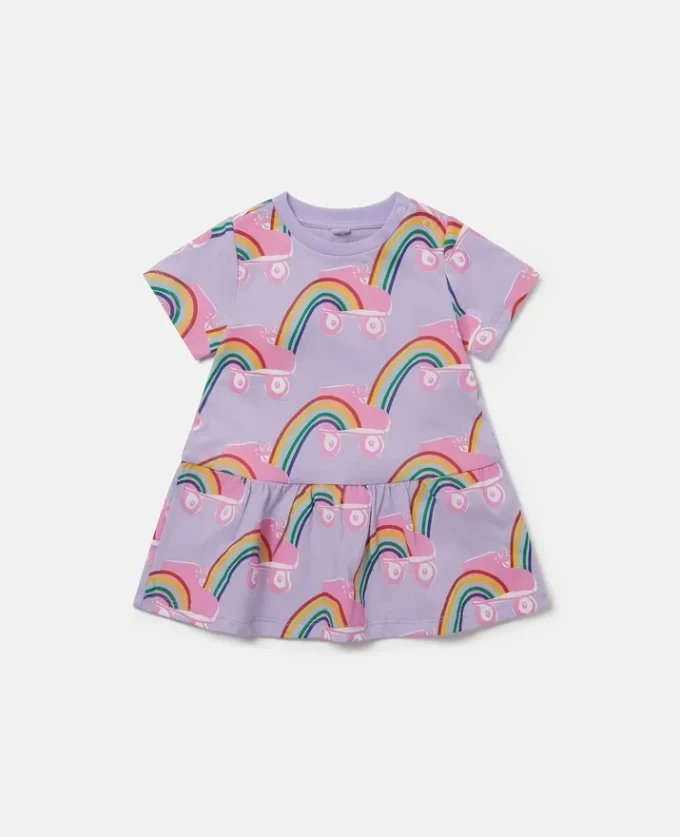 Rollerskate Rainbow Print Dress