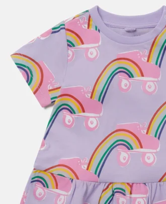 Rollerskate Rainbow Print Dress