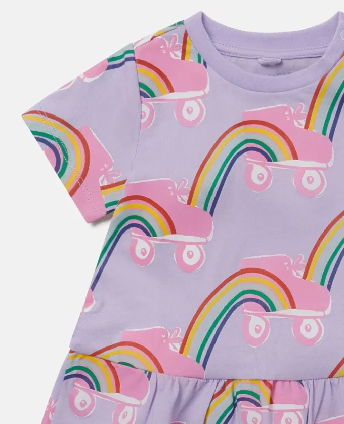 Rollerskate Rainbow Print Dress