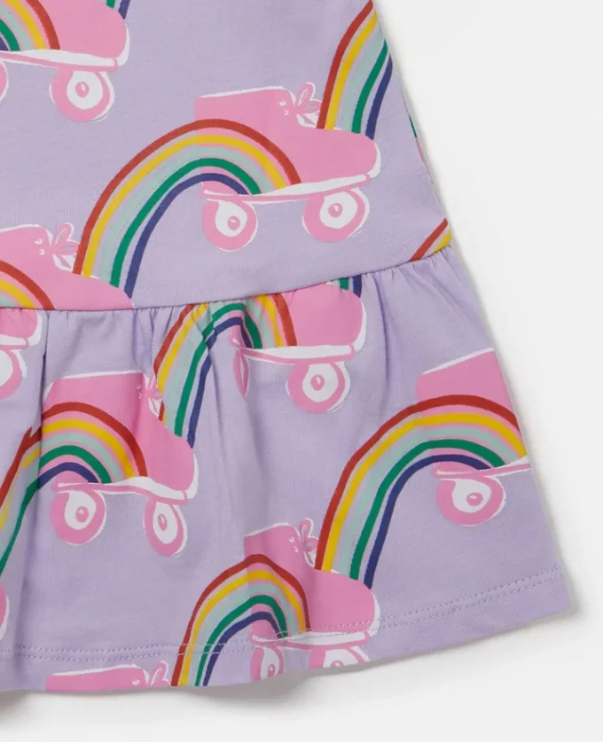 Rollerskate Rainbow Print Dress