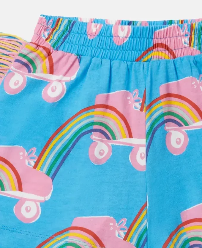 Rollerskate Rainbow Print Fringe Shorts Rollerskate Rainbow Print Fringe Shorts