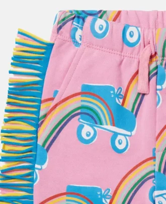 Rollerskate Rainbow Print Fringe Sweatpants