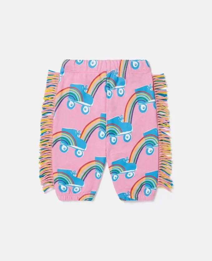 Rollerskate Rainbow Print Fringe Sweatpants