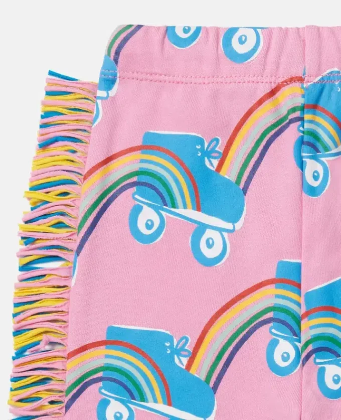 Rollerskate Rainbow Print Fringe Sweatpants