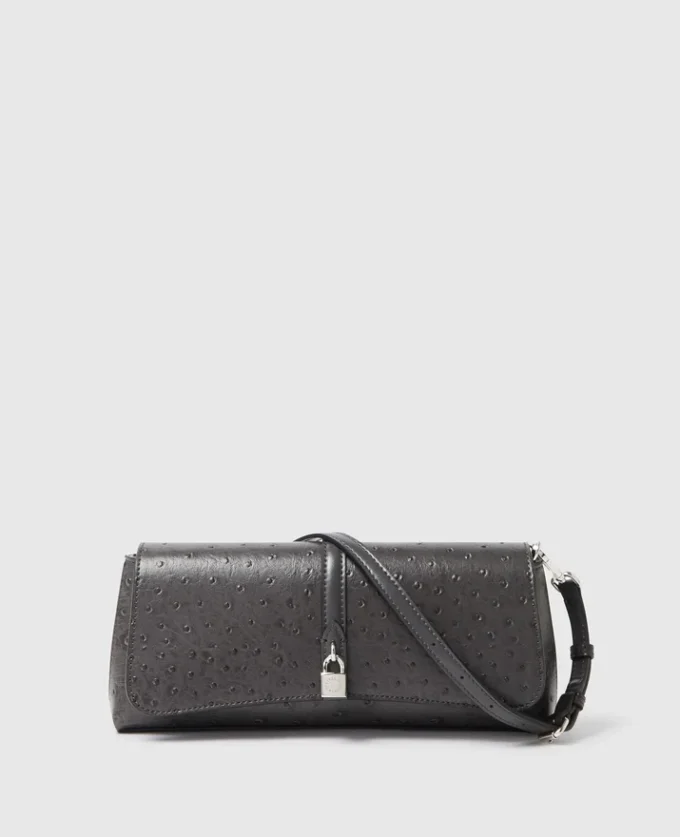 Ryder Ostrich Pochette Shoulder Bag Ryder Ostrich Pochette Shoulder Bag