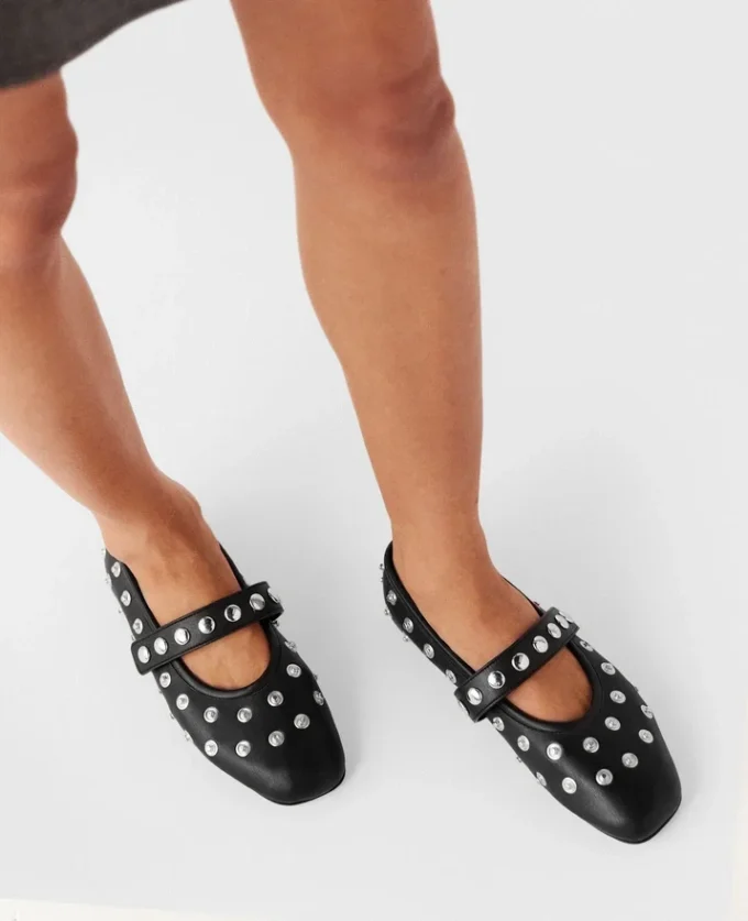 Ryder Popper-Studded Ballet Flats Ryder Popper-Studded Ballet Flats