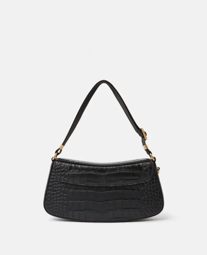 S-Wave Croc-Effect Embossed Shoulder Bag S-Wave Croc-Effect Embossed Shoulder Bag