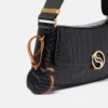 S-Wave Croc-Effect Embossed Shoulder Bag S-Wave Croc-Effect Embossed Shoulder Bag