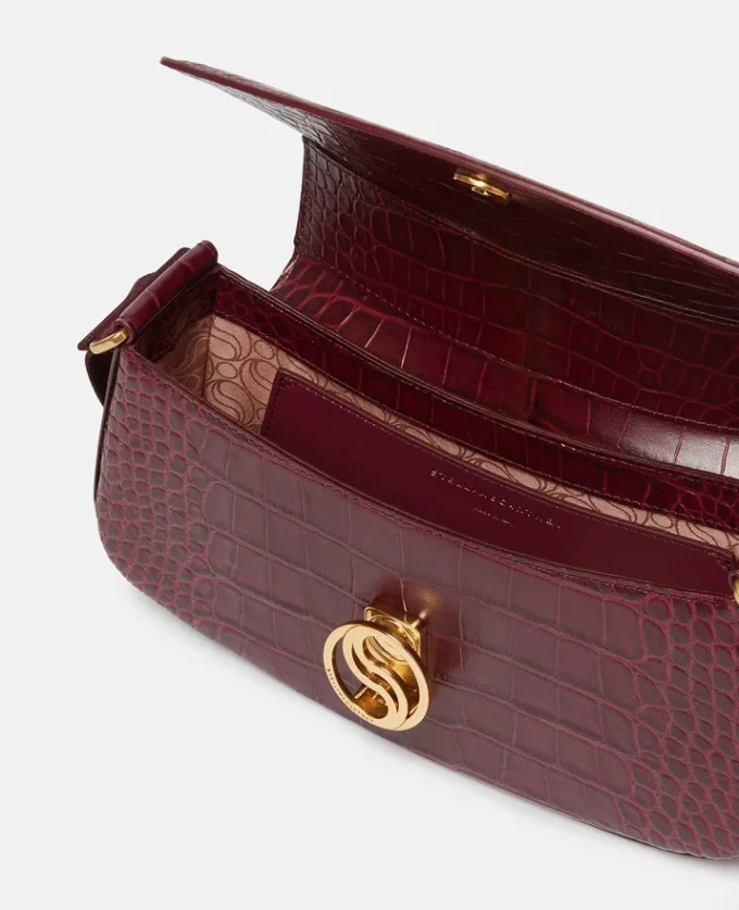 S-Wave Croc-Effect Embossed Shoulder Bag S-Wave Croc-Effect Embossed Shoulder Bag