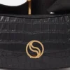 S-Wave Croc-Effect Embossed Shoulder Bag S-Wave Croc-Effect Embossed Shoulder Bag