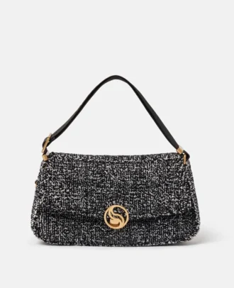 S-Wave Padded Tweed Shoulder Bag