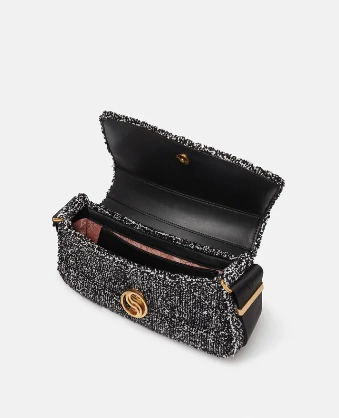 S-Wave Padded Tweed Shoulder Bag S-Wave Padded Tweed Shoulder Bag