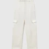 Satin Paneled Slouchy Cargo Pants Satin Paneled Slouchy Cargo Pants
