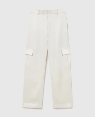 Satin Paneled Slouchy Cargo Pants Satin Paneled Slouchy Cargo Pants