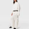 Satin Paneled Slouchy Cargo Pants Satin Paneled Slouchy Cargo Pants
