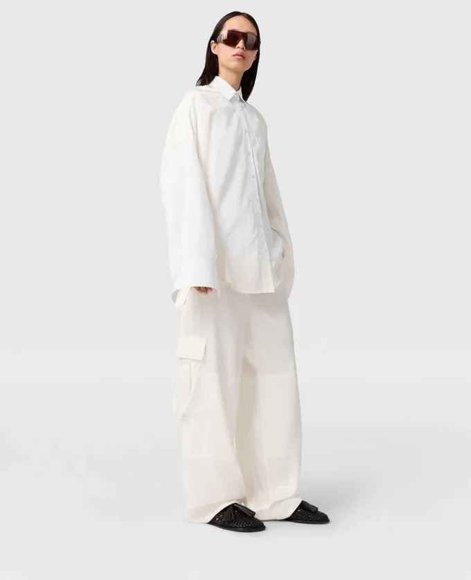 Satin Paneled Slouchy Cargo Pants Satin Paneled Slouchy Cargo Pants