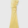 Satin Wrapped Short-Sleeve Maxi Dress Satin Wrapped Short-Sleeve Maxi Dress