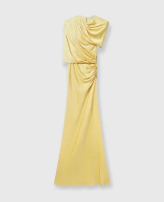 Satin Wrapped Short-Sleeve Maxi Dress Satin Wrapped Short-Sleeve Maxi Dress