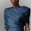 Satin Wrapped Short-Sleeve Maxi Dress Satin Wrapped Short-Sleeve Maxi Dress