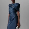 Satin Wrapped Short-Sleeve Maxi Dress Satin Wrapped Short-Sleeve Maxi Dress