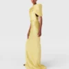 Satin Wrapped Short-Sleeve Maxi Dress Satin Wrapped Short-Sleeve Maxi Dress