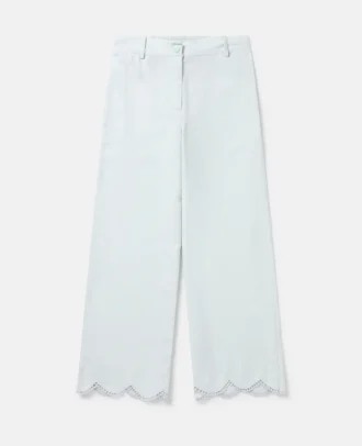 Scalloped Edge Wide Leg Trousers