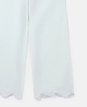 Scalloped Edge Wide Leg Trousers