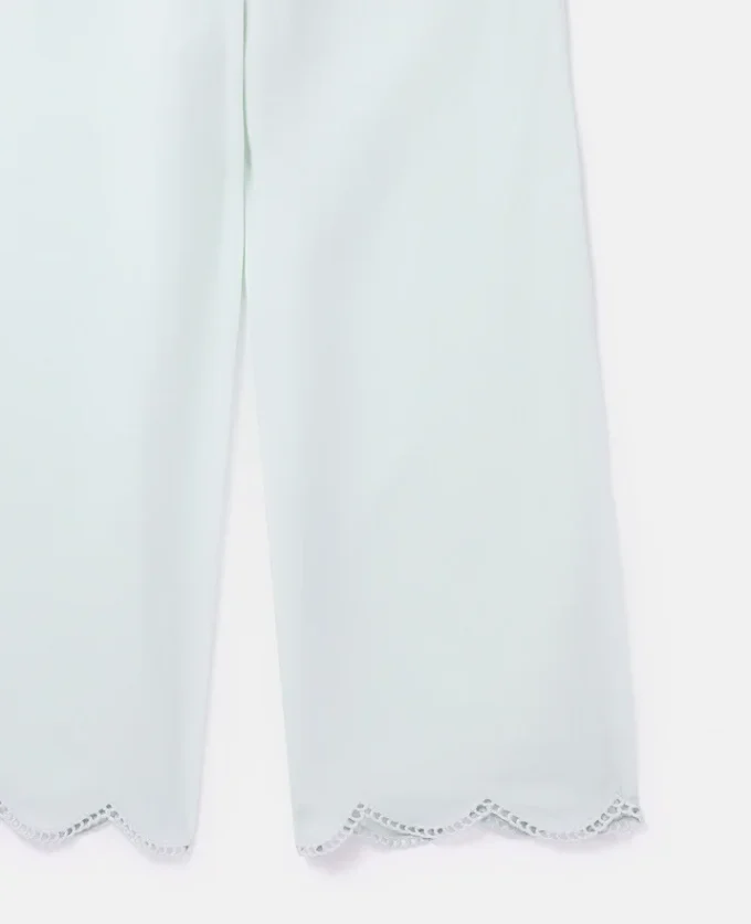 Scalloped Edge Wide Leg Trousers Scalloped Edge Wide Leg Trousers