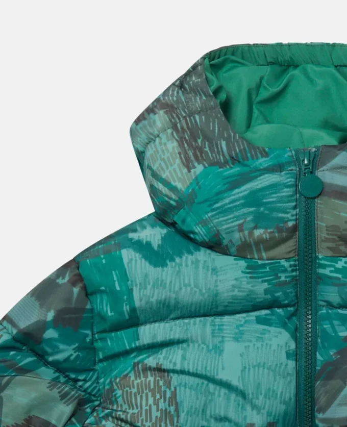 Scribble Print Hooded Puffer Coat Scribble Print Hooded Puffer Coat