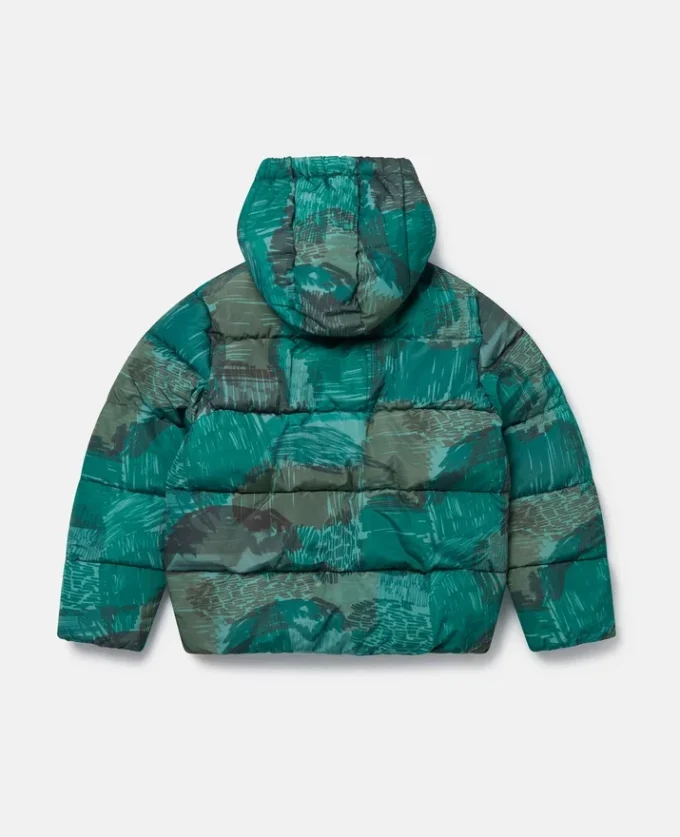 Scribble Print Hooded Puffer Coat Scribble Print Hooded Puffer Coat