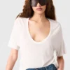 Semi-Sheer Knit Crewneck T-Shirt Semi-Sheer Knit Crewneck T-Shirt